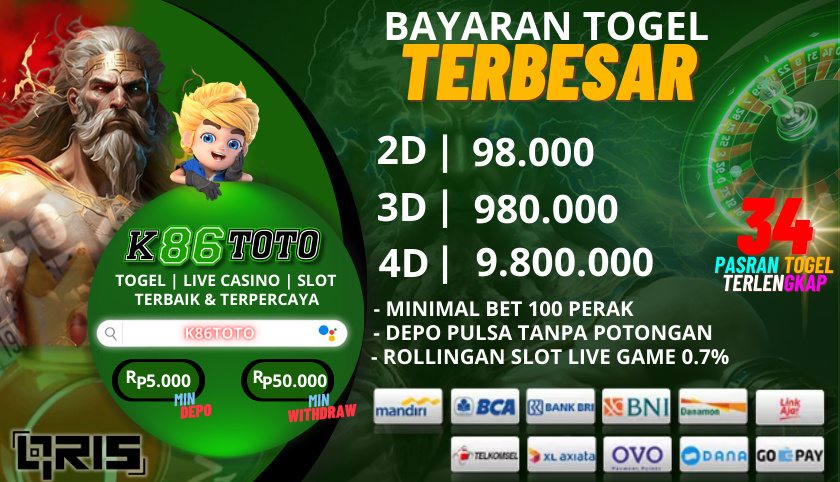 K86TOTO - Situs Aman & Terpercaya Pasti Bayar 100%